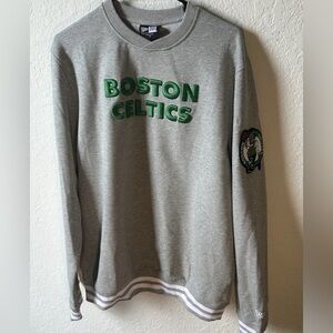Men’s Medium Boston Celtics NEW ERA Pullover Crew Sweatshirt Gray NEW
